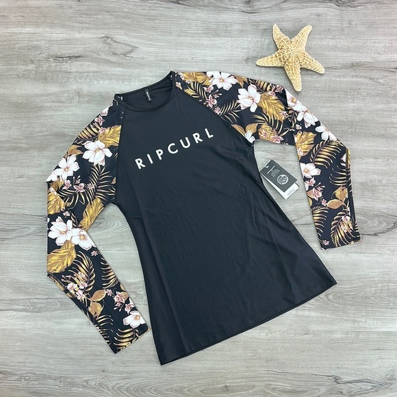 ☀️RIP CURL☀️ PLAYABELLA RELAXED LONG SLEEVE RASH GUARD SUN SHIRT - Picture 2 of 14